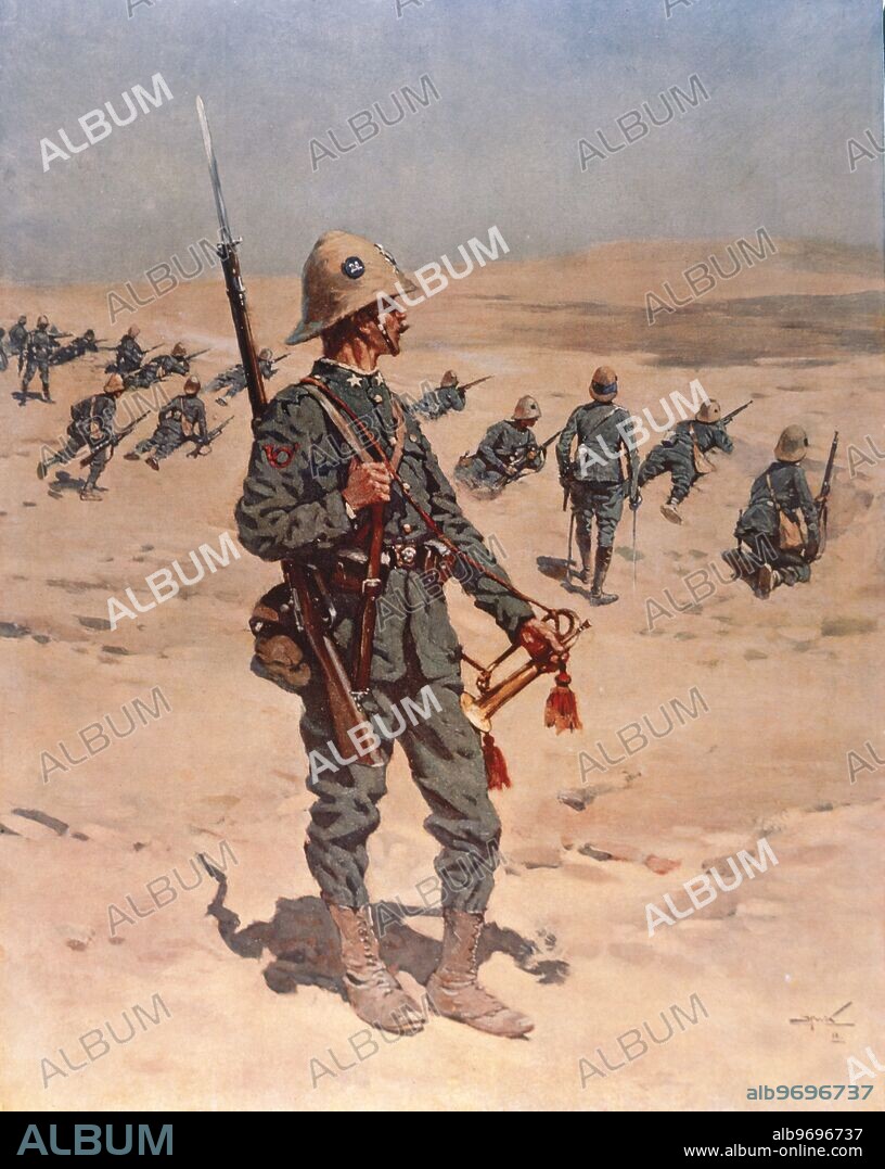 New uniforms of the Italian army - invincible grey - 1911. ©TopFoto.