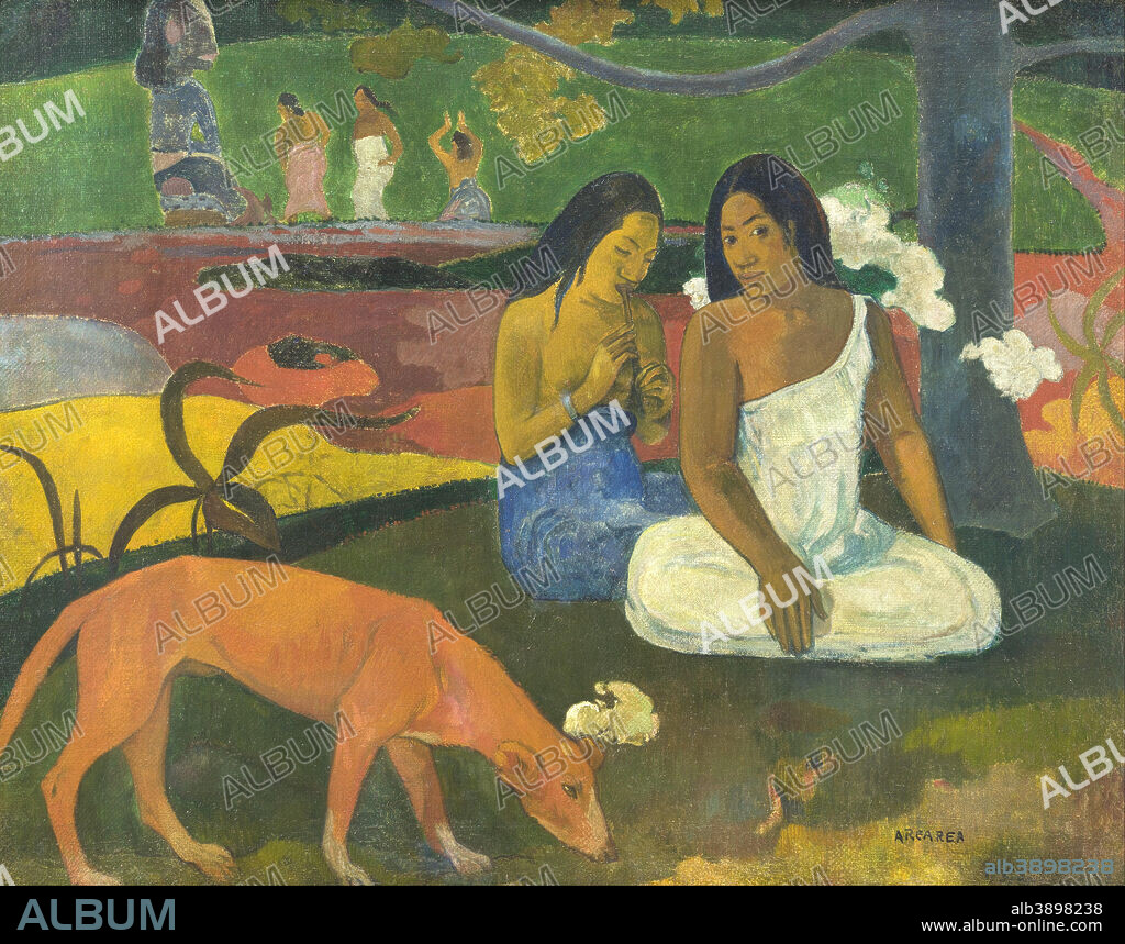 PAUL GAUGUIN. Arearea / Joyfulness. Date/Period: December 1892. Painting. Oil on canvas. Height: 74.5 cm (29.3 in); Width: 93.5 cm (36.8 in).