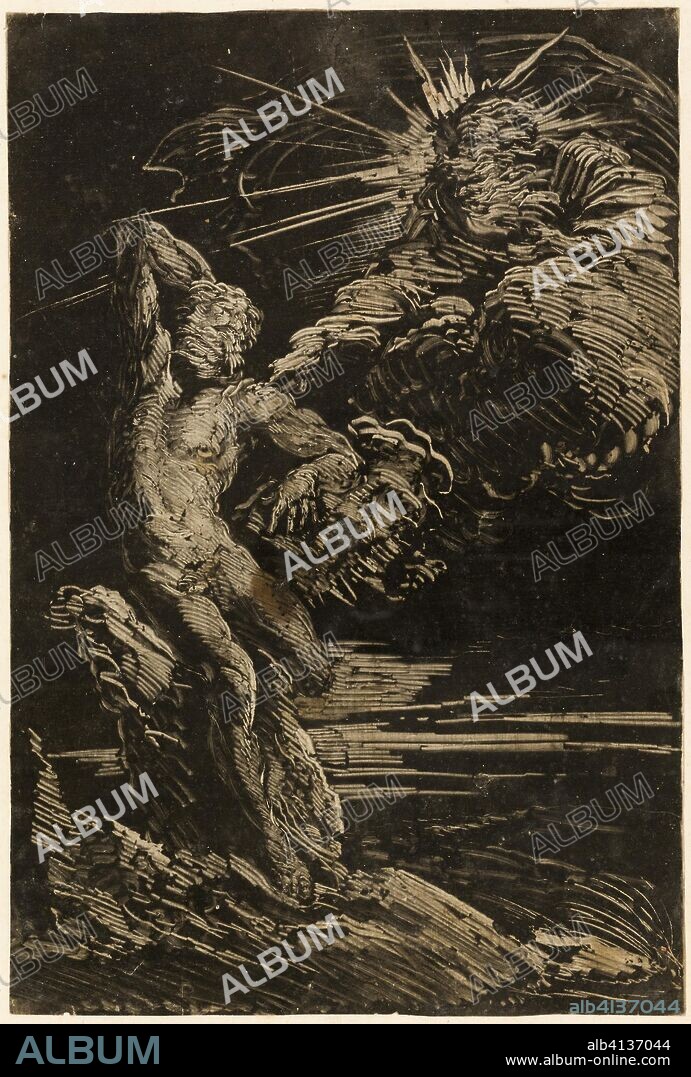 The Creation of Adam. Giovanni Benedetto Castiglione; Italian, 1609-1664. Date: 1637-1647. Dimensions: 303 × 203 mm. Monotype (dark manner) in black on ivory laid paper. Origin: Italy.