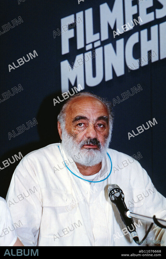 Sergei Paradzhanov, Soviet film director of Armenian origin, at the press conference, Munich Film Festival, Germany, 1988.