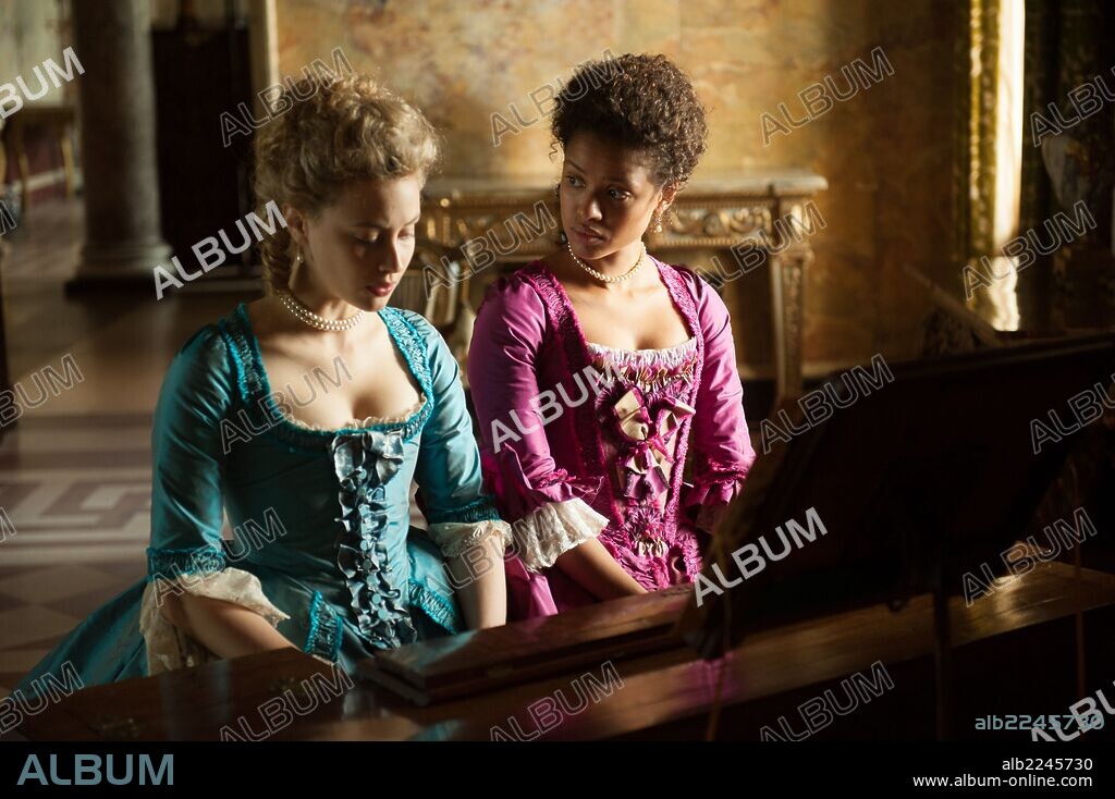 GUGU MBATHA-RAW and SARAH GADON in BELLE, 2013, directed by AMMA ASANTE. Copyright ISLE OF MAN FILM.