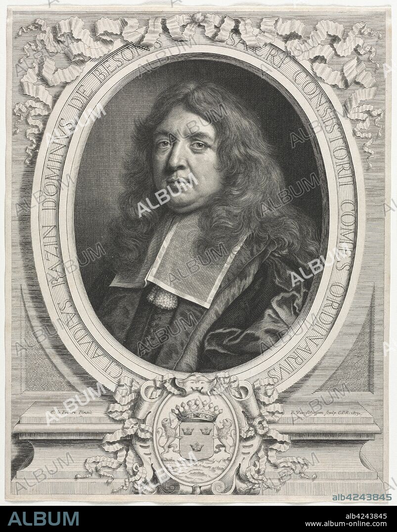 Bazin de Besons, Claude, 1673. Pierre Louis van Schuppen (Flemish, 1627-1702), after François Le Febure (French). Engraving.