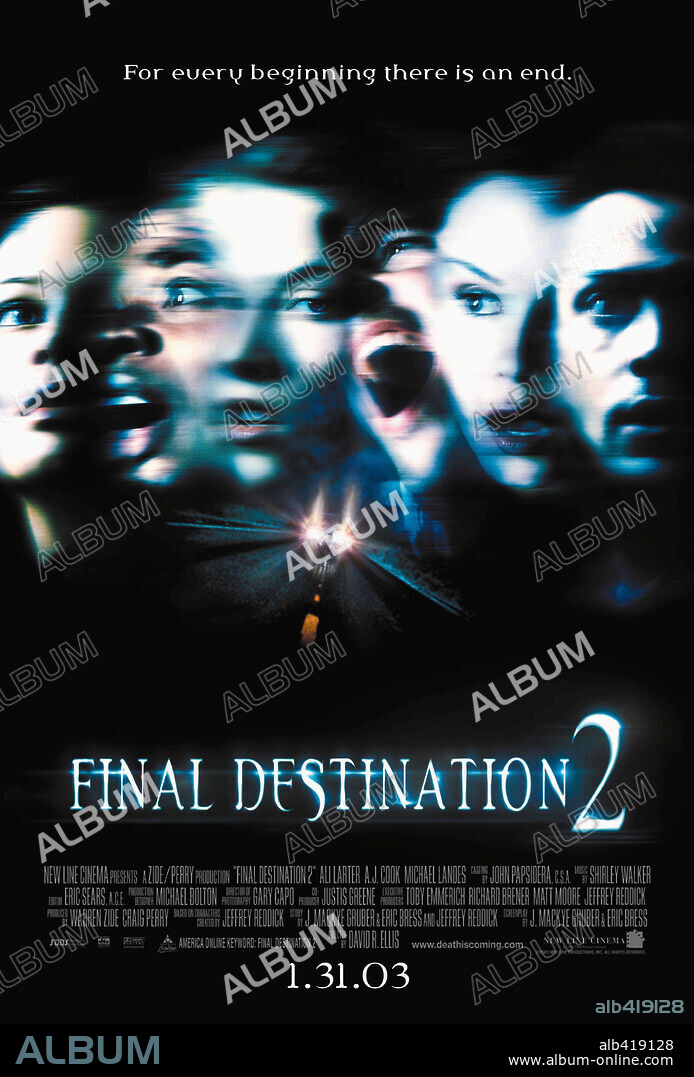 Poster de DESTINO FINAL 2, 2003 (FINAL DESTINATION 2), dirigida por DAVID RICHARD ELLIS. Copyright NEW LINE CINEMA.