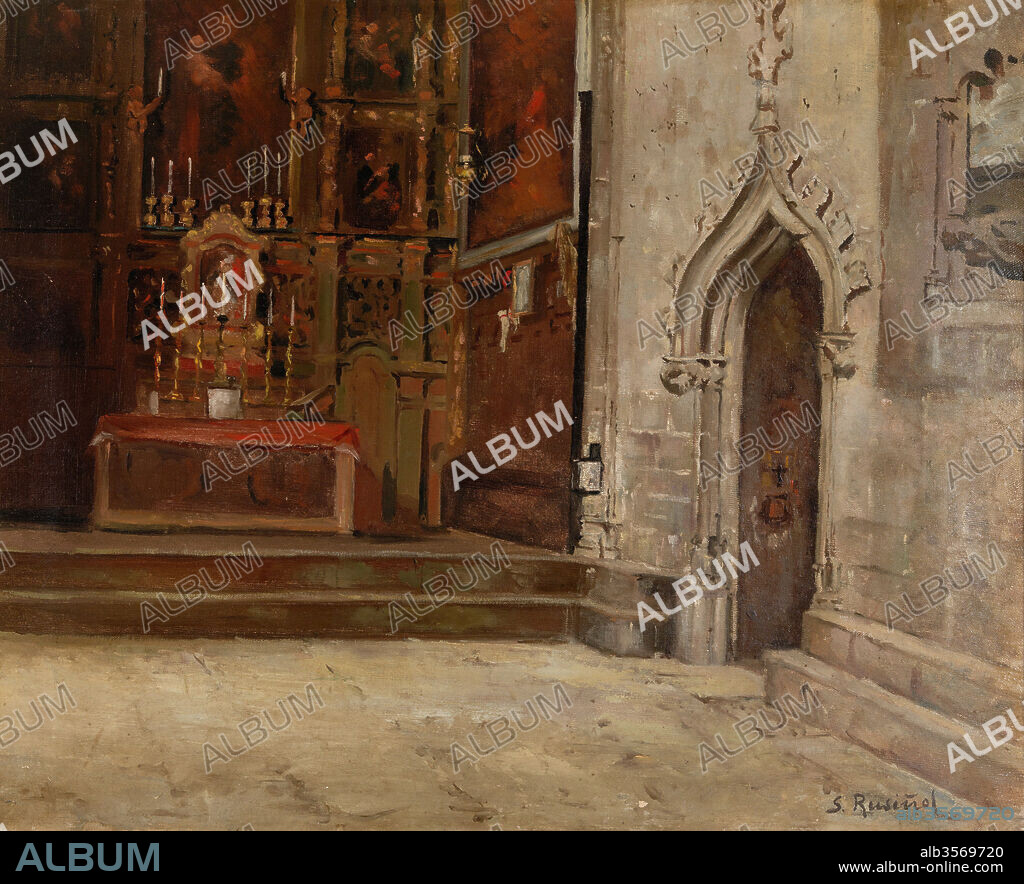 SANTIAGO RUSIÑOL. Santiago Rusiñol / 'Chapel of the cloister of the cathedral of Barcelona' , 1886-1888, Oil on canvas, 50 x 61 cm.