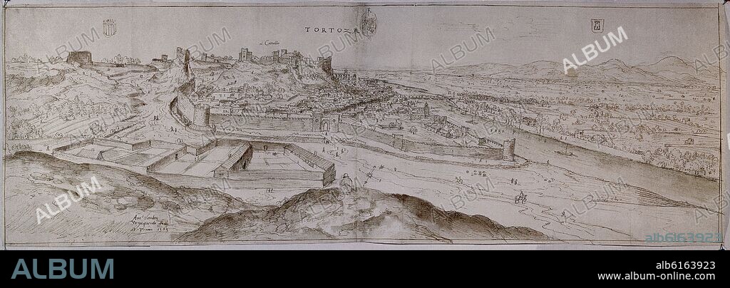 ANTON VAN DEN WYNGAERDE 1512 O. TORTOSA - DIBUJO - AGUADA - 1563 - 282X847 MM.