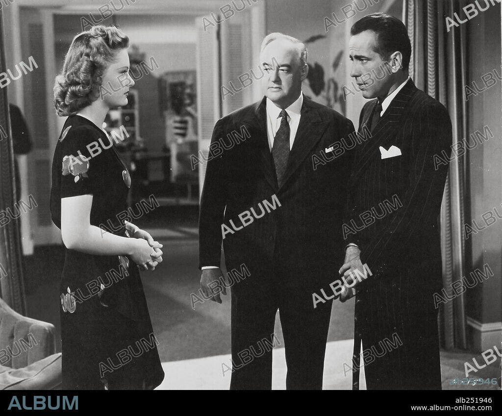 ALEXIS SMITH, HUMPHREY BOGART and SYDNEY GREENSTREET in CONFLICT, 1945, directed by CURTIS BERNHARDT. Copyright WARNER BROTHERS.