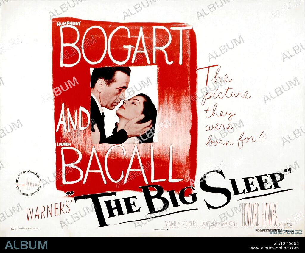 HUMPHREY BOGART y LAUREN BACALL en EL SUEÑO ETERNO, 1946 (THE BIG SLEEP), dirigida por HOWARD HAWKS. Copyright WARNER BROTHERS.