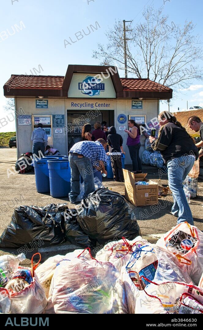 People Recycling Aluminum Cans