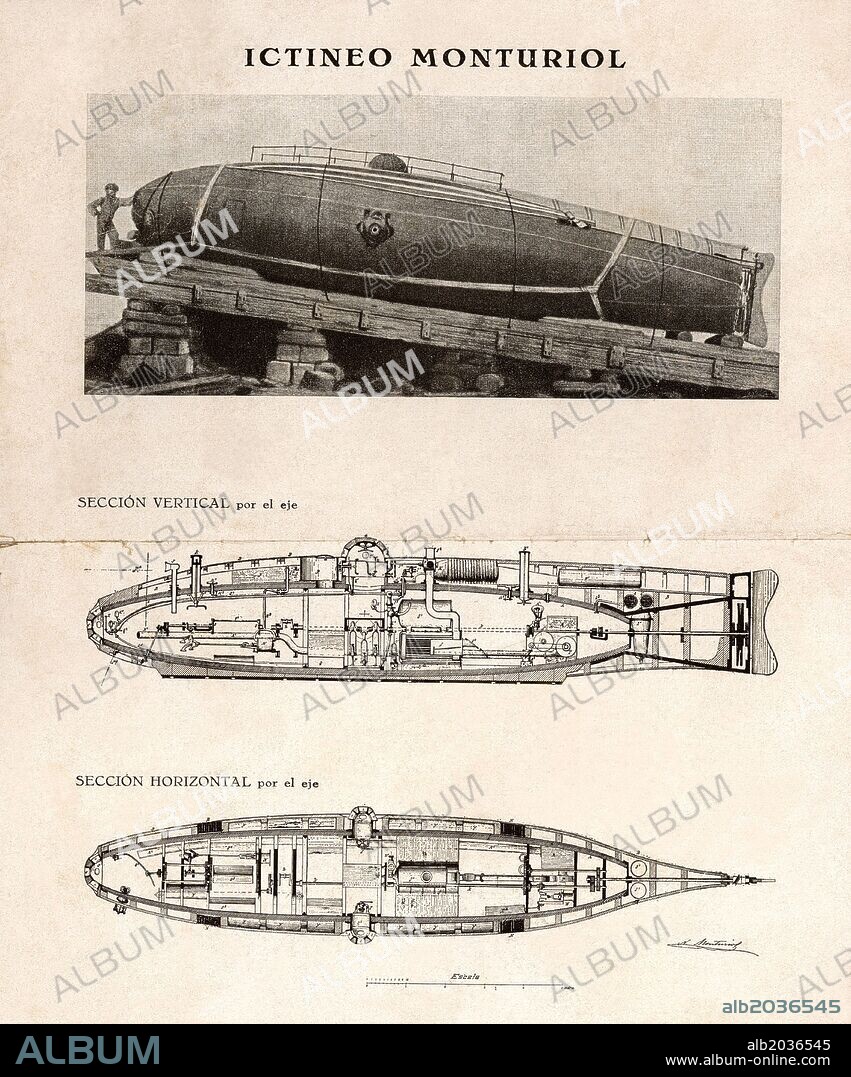 Reproducción del submarino Ictíneo, de Narcís Monturiol i Estarriol (Figueres, 1819-Sant Martí de Provençals, 1885).