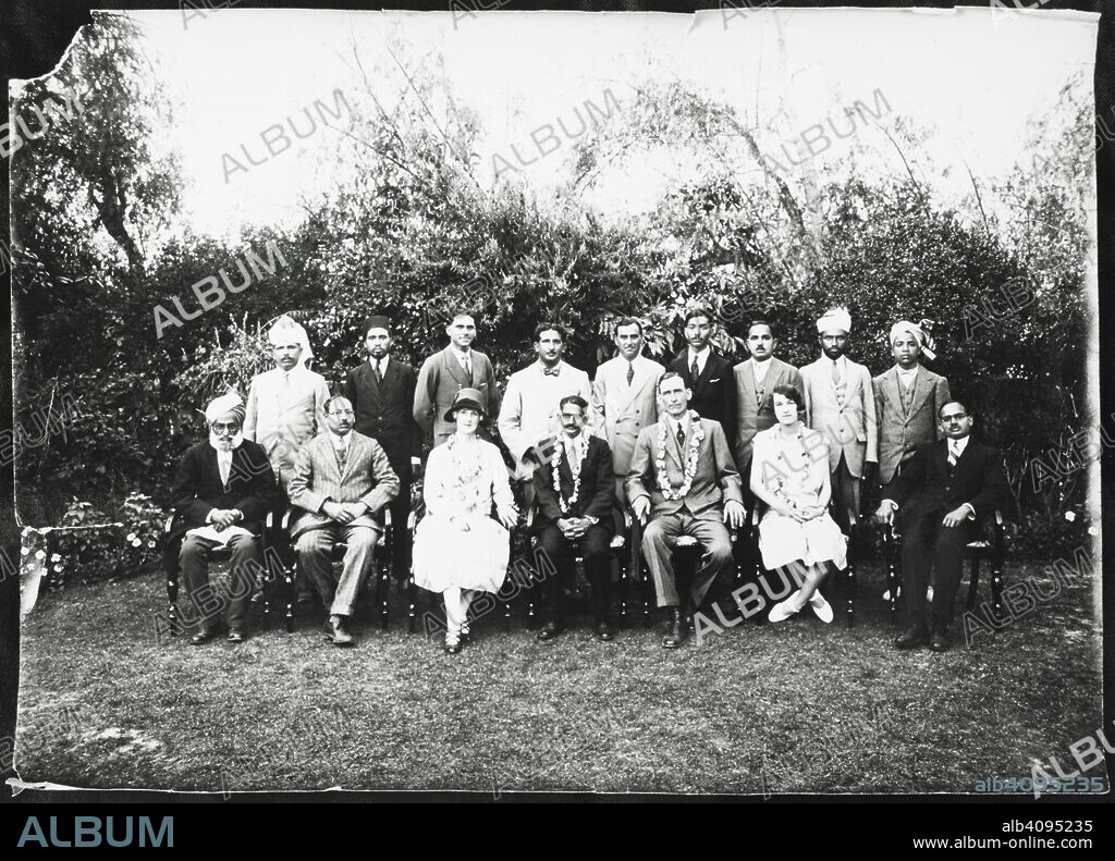 UNKNOWN. Sir John Marshall with his wife and daughter and members of the Archaeological Survey staff at Taxila. Portraits of Sir John Hubert Marshall, Director-General of the Archaeological Survey of India. c. 1920. Photograph. Source: Photo 789/(1).