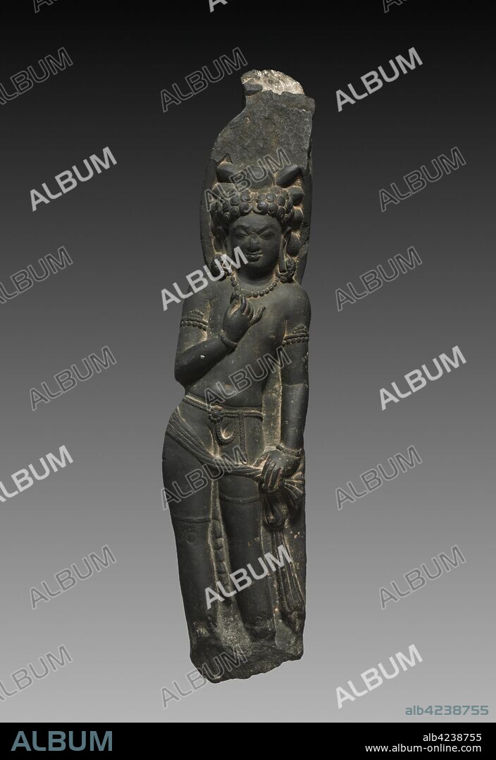 Personification of the Discus, 670. Northeastern India, Bihar, Aphsad, early Pala period, 7th Century. Chlorite; overall: 81.3 cm (32 in.).