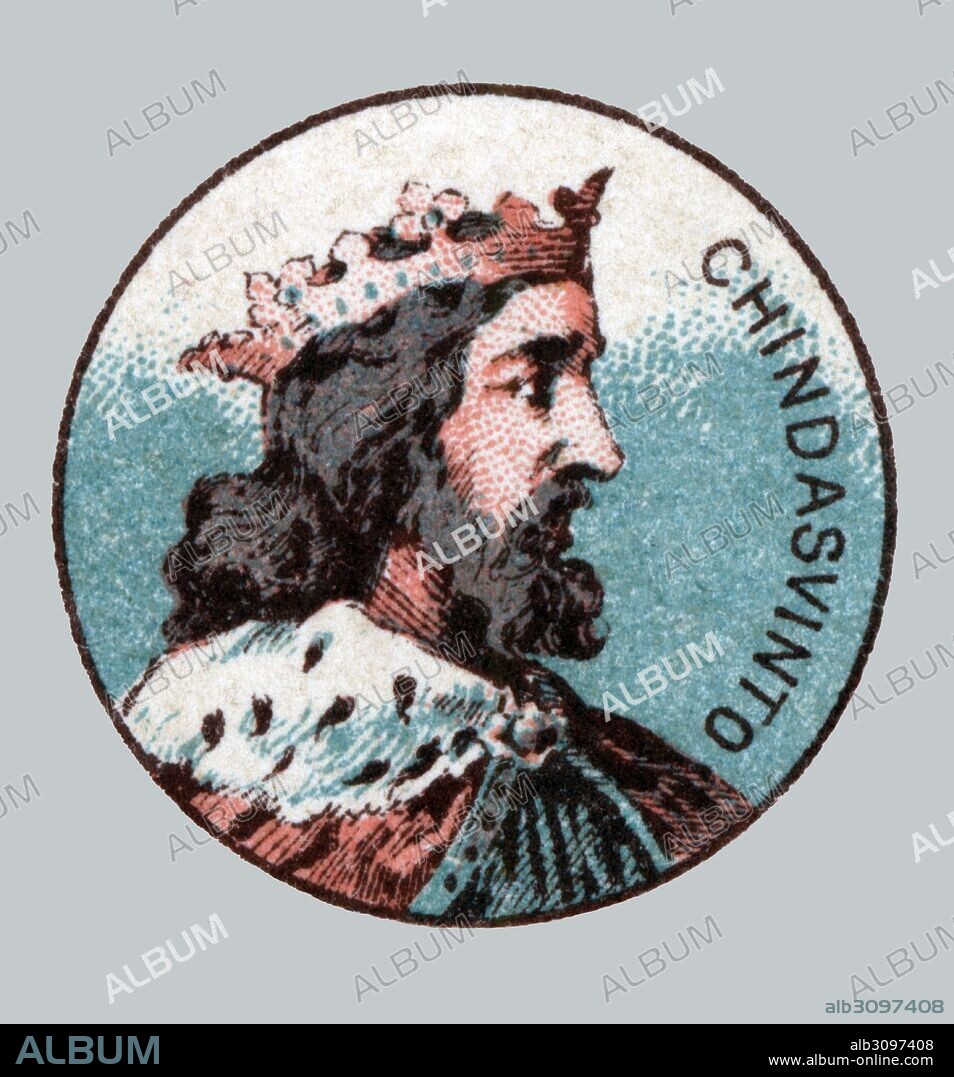 España. Edad media. Chindasvinto (563-653), rey de los visigodos del 642 al 653.