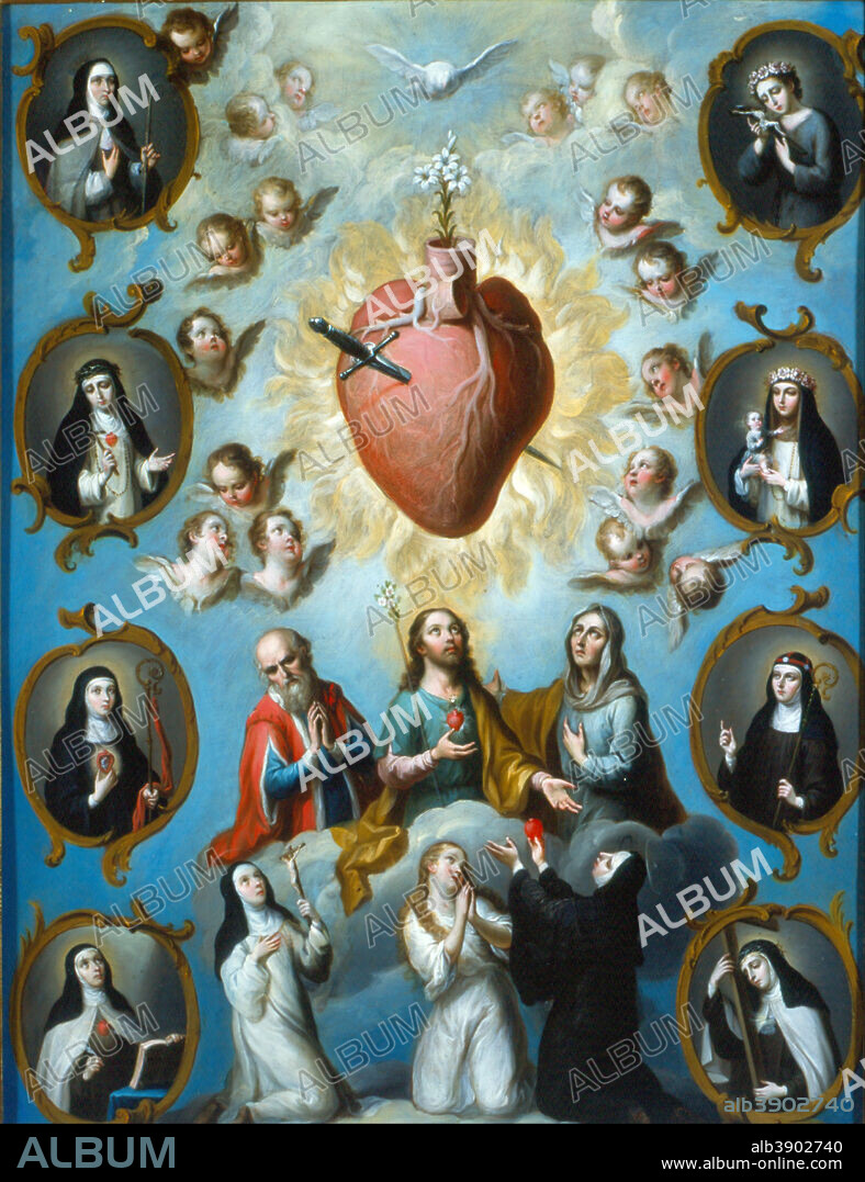 JUAN PATRICIO MORLETE RUIZ. El Corazón de María The Heart of Mary. Date/Period: 1000. Painting. Oil on copper Oil on copper. Height: 560 mm (22.04 in); Width: 425 mm (16.73 in).