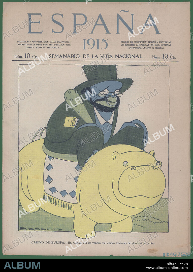 LLUíS BAGARIA BOU. Portada del periódico España. Semanario de la Vida. Editado en Madrid, marzo de 1915.