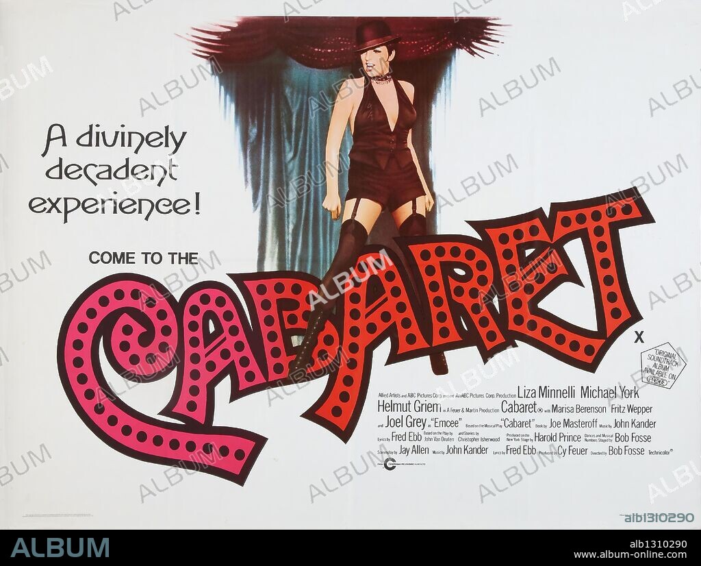 Poster of CABARET, 1972, directed by BOB FOSSE. Copyright ABC/ALLIED ARTISTS.