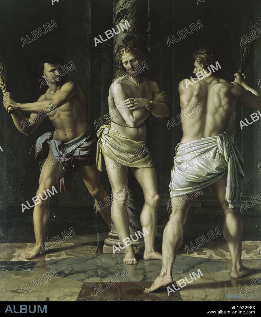 Flagellation of Christ  Giulio Romano (Giulio Pippi)  (1492-1546/Italian)  Oil on board  Basilica di Santa Prassede, Rome, Italy.