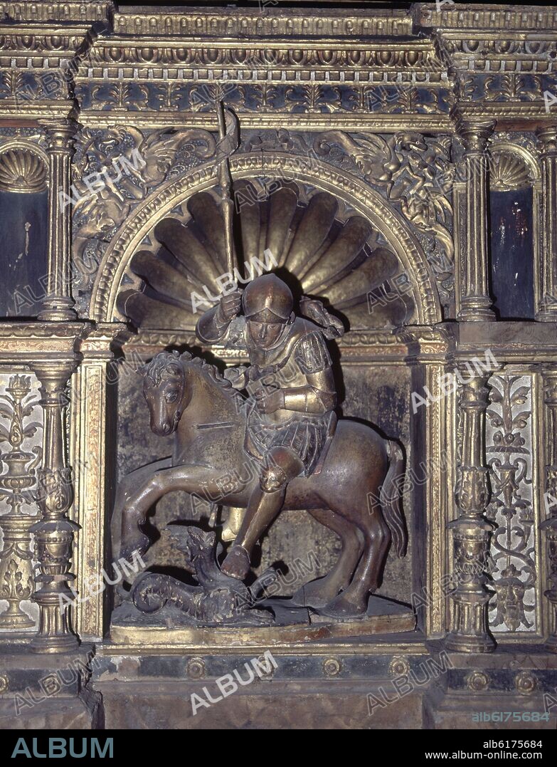 GIL MORLANES (HIJO) / JOLY G. SAN MIGUEL ARCANGEL EN LA PARTE INFERIOR DEL RETABLO DE LA CAPILLA DE SAN MIGUEL- 1523.