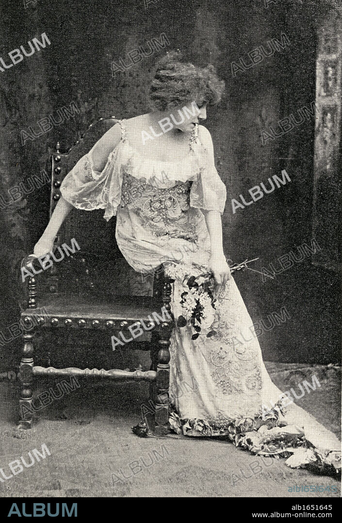 Sarah Bernhardt as Camille. Sarah Bernhardt (Henriette Rosine Bernard)1844-1923. French actress From the book "The International Library of Famous Literature".Published in London 1900. Volume XVIII.