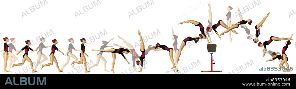 In doing the cartwheel before the springboard takeoff, the gymnast loses sight of the horse, but achieves the momentum required for the subsequent double backflip.