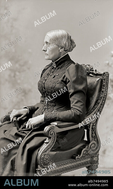 Anthony, Susan B.; US-American women's rights activist ("Napoleon" of the suffrage movement). South Adams, Massachusetts 15.2.1829 - Rochester, N.Y. 13.3.1906. Photo, 1891 (C.M.Bell, Washington D.C.).