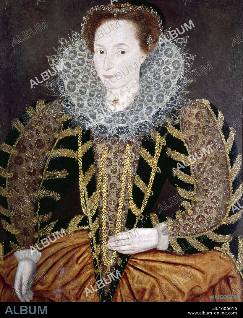 GEERAERTS, MARCUS, THE YOUNGER. Countess of Bedford Lucy Harrington by Marcus Gheeraerts,  Oil on Wood Panel,  (1600-1664).