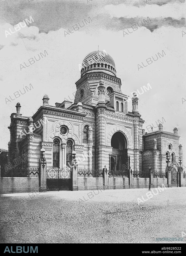 Illustration from the Jewish Encyclopedia of Brockhaus and Efron (1906-1913). Synagogue in St. Petersburg ca. before 1906.