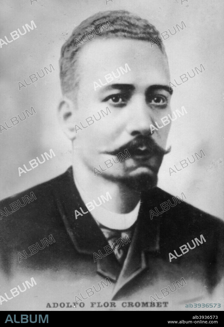 Adolfo Flor Crombet, Cuban General during the 10 years War, c1910. Cigar card from the History of Cuba,  Geografico Universal, Propaganda de los Cigarros Susini y La Corona, Tabacalera Cubana.