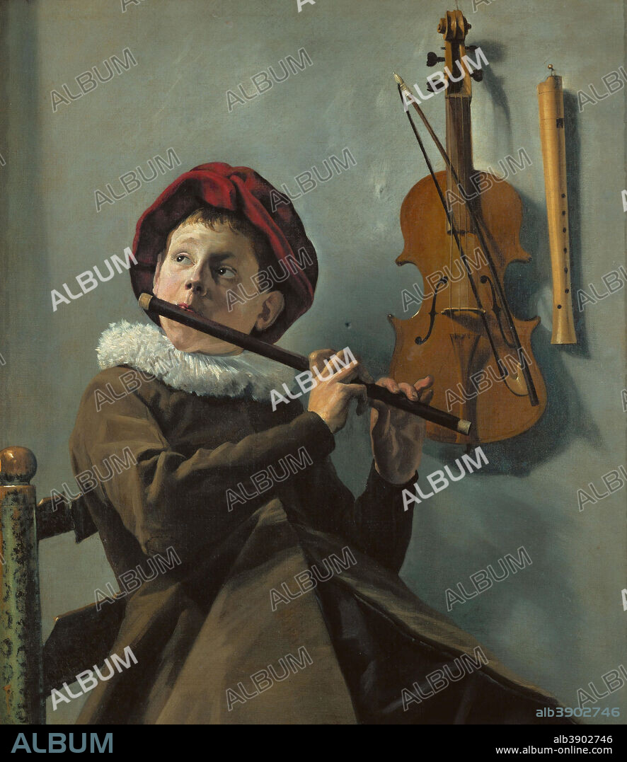 JUDITH LEYSTER. Young flute player / Boy playing the flute. Date/Period: Early 1630s. Painting. Oil on canvas. Height: 73 cm (28.7 in); Width: 62 cm (24.4 in).