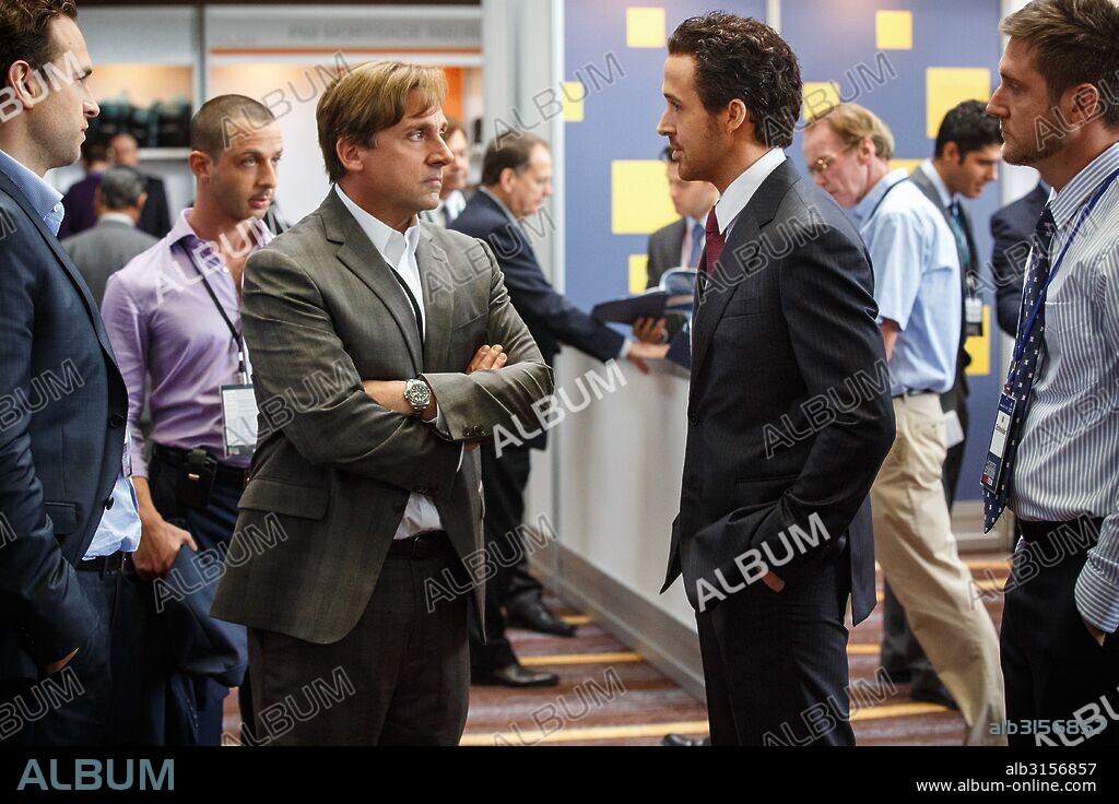 JEREMY STRONG, RYAN GOSLING y STEVE CARELL en LA GRAN APUESTA, 2015 (THE BIG SHORT), dirigida por ADAM MCKAY. Copyright PLAN B ENTERTAINMENT/REGENCY ENTERPRISES.