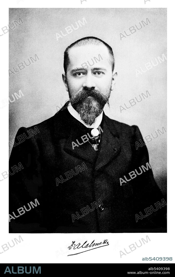 Léon Charles Albert Calmette (July 12, 1863 - October 29, 1933) was a French physician, bacteriologist and immunologist, and an important officer of the Pasteur Institute. Calmette's main scientific work, which was to bring him worldwide fame and his name permanently attached to the history of medicine was the attempt to develop a vaccine against tuberculosis, which, at the time, was a major cause of death. Calmette worked with Jean-Marie Camille Guérin discovering how to culture the tuberculosis bacillus, Mycobacterium tuberculosis to create BCG or the Bacillus Calmette-Guérin vaccine against tuberculosis. No photographer credited, undated (cropped and cleaned).