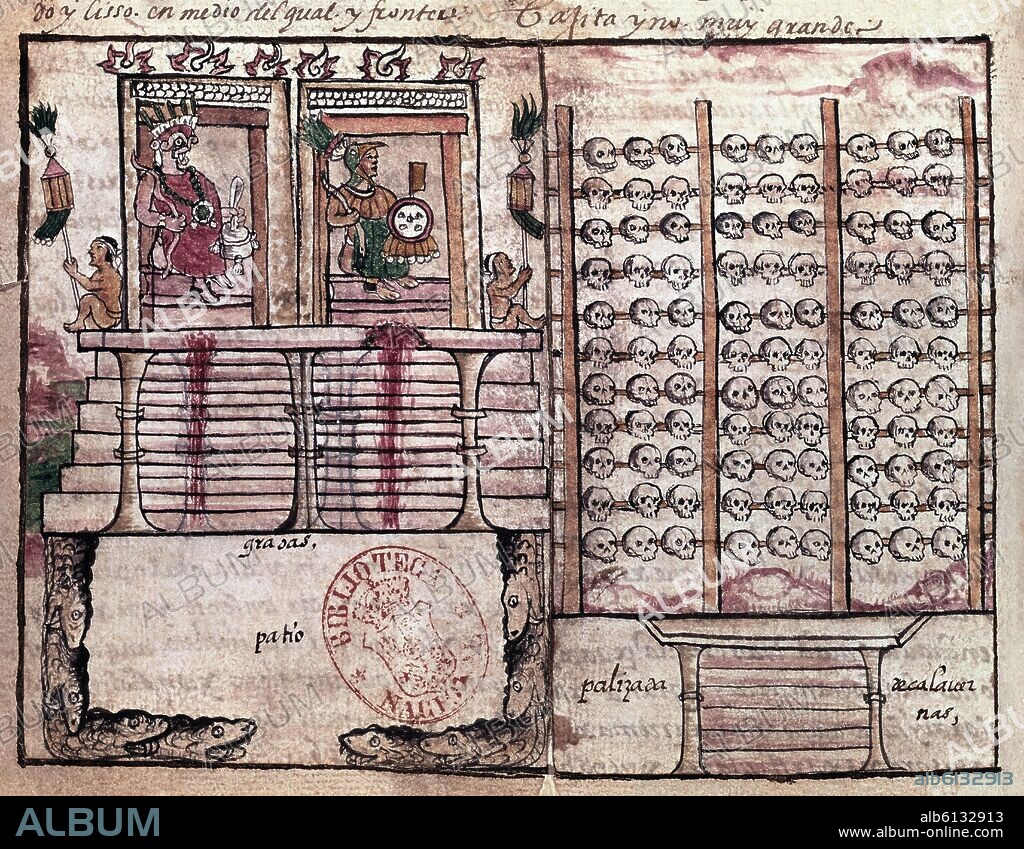 DIEGO DURÁN. HISTORIA INDIAS NUEVA ESPAÑA-EMPALIZADAS DE CALAVERAS.