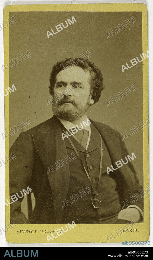 Portrait of Laferrière, Adolphe, (av. 1800-1877), actor, Pougnet, Cyrus Anatole, Photographer, Between 1860 and 1890, 2nd half of the 19th century, Graphic Arts, Photography, Albumen print, Height: 9.3 cm, Width: 5.8 cm.