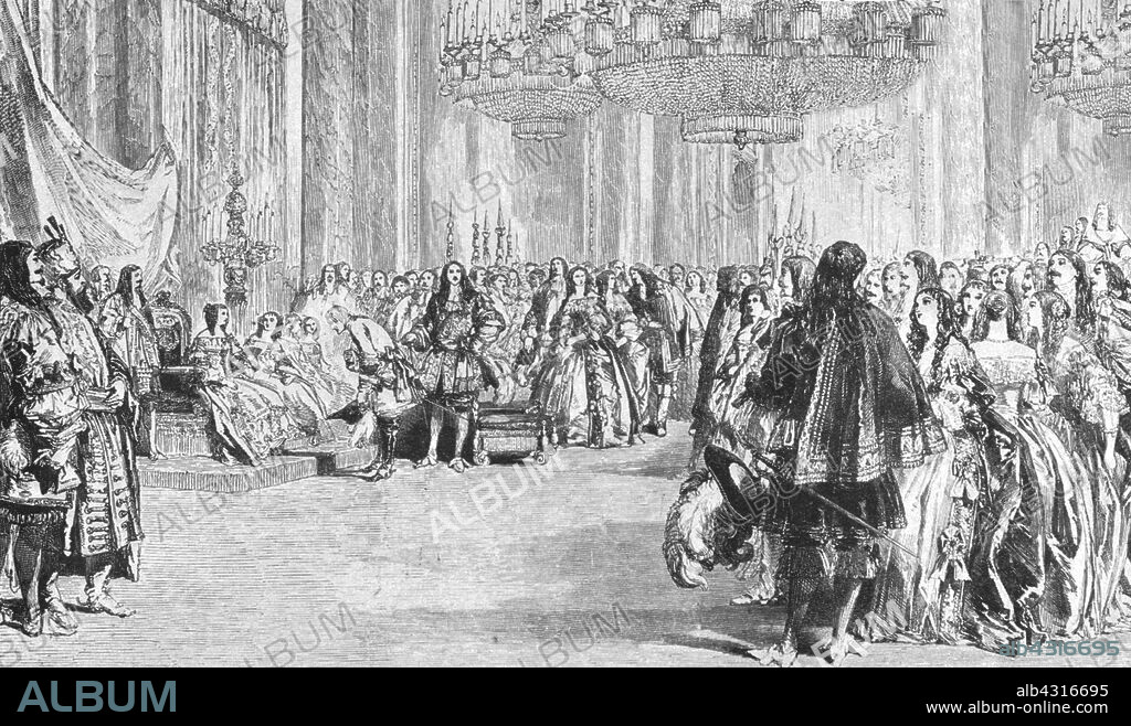 'Queen Victoria's Restoration Costume Ball at Buckingham Palace, June 6, 1845', (1901). Fancy dress party, with costumes from the Restoration period (1660-late 1680s), held by Victoria (1819-1901) at Buckingham Palace in London. From "The Illustrated London News Record of the Glorious Reign of Queen Victoria 1837-1901: The Life and Accession of King Edward VII. and the Life of Queen Alexandra". [London, 1901].