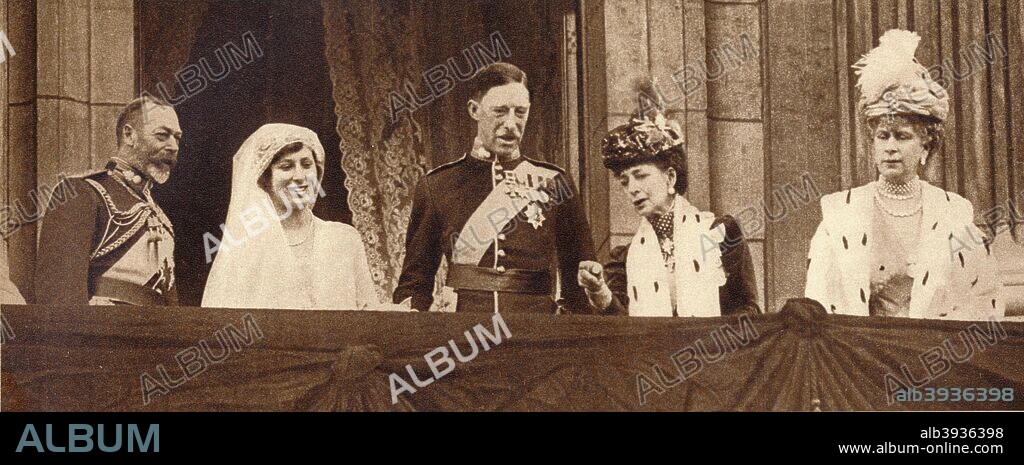 The wedding of Princess Mary and Viscount Lascelles, 28 February 1922 (1935). From King Emperor's Jubilee, by F. G. H. Salusbury [Daily Express Publications, London, 1935].
