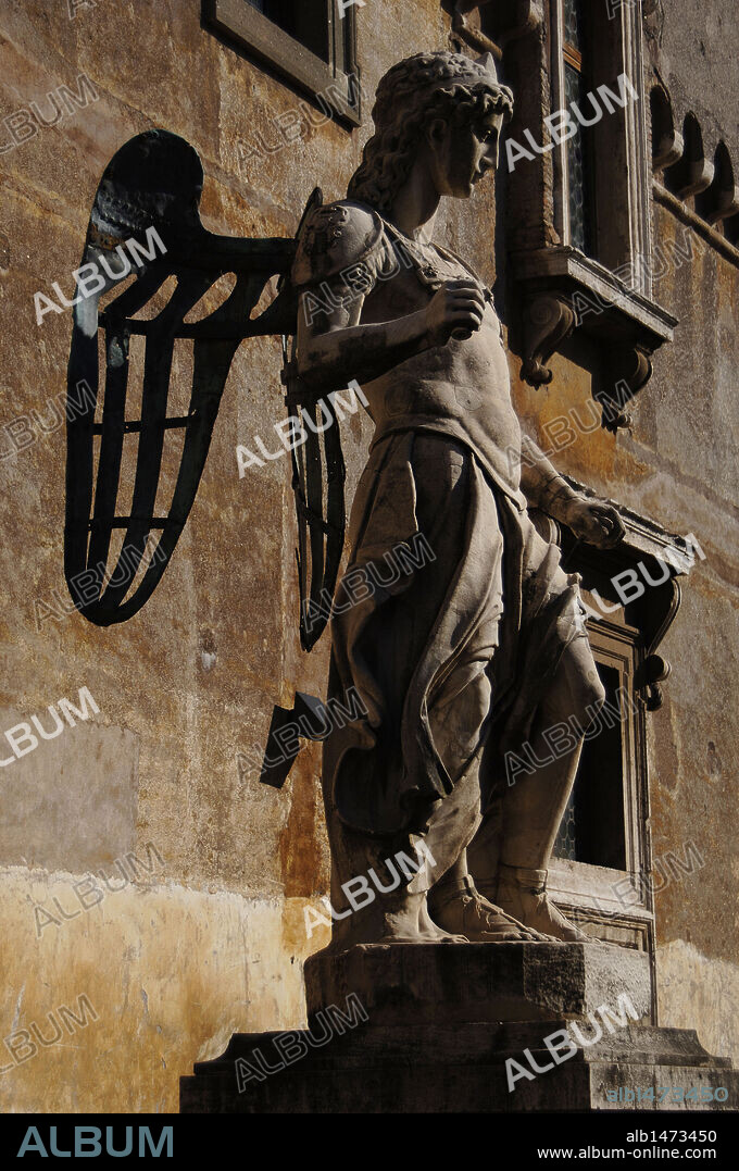 Italy. Rome. Archangel Michael. Statue by Raffaello da Montelupo (1504-1566). 1544. Castel Sant'Angelo.
