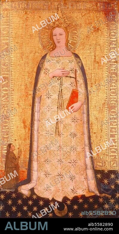 Nardo di Cione died 1365/66. "Madonna del Parto" (Madonna of the blessed body), c. 1350. On wood. Fiesole, Museo Bandini.