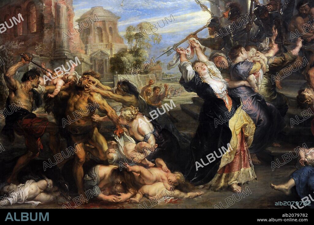 Peter Paul Rubens (1577-1640). German-born Flemish Baroque painter. Massacre of the Innocents, 1635-40. Version Pinakothek. Detail. Munich. Germany.