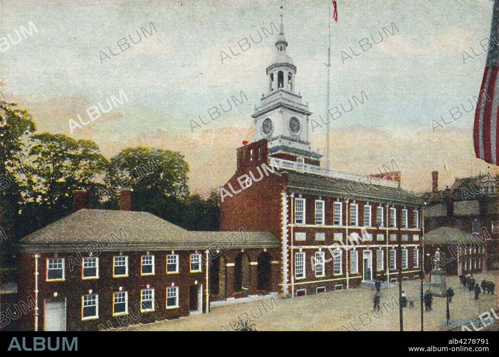 Independence Hall, Philadelphia, Pennsylvania, USA, c1910. Building completed in 1753 as the Pennsylvania State House. The United States Declaration of Independence and the United States Constitution were debated and adopted here. Postcard.