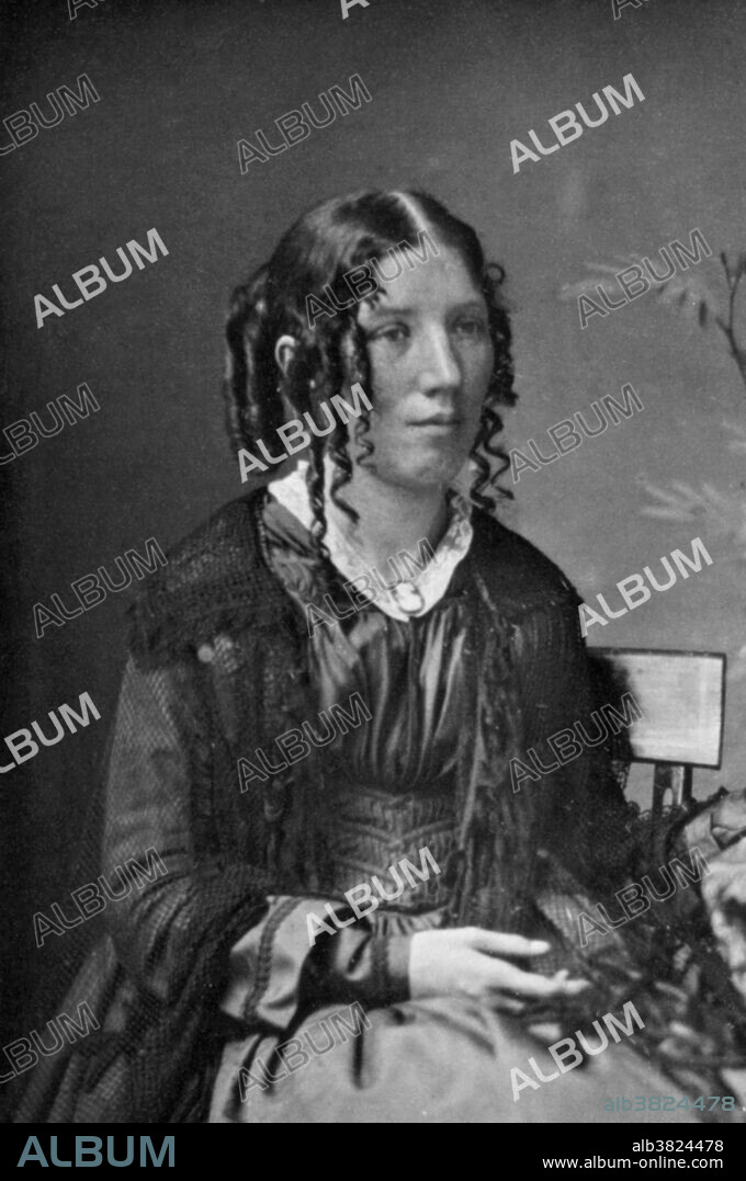 Harriet Beecher Stowe (June 14, 1811 - July 1, 1896) was an American abolitionist and author. Her novel Uncle Tom's Cabin (1852) depicted life for African-Americans under slavery. It was read and seen by millions as a novel and play, and became influential in the United States and United Kingdom. It energized anti-slavery forces in the American North, while provoking widespread anger in the South. When Abraham Lincoln met Stowe at the White in 1862 he said, "So this is the little lady who wrote the book that made the big war." This photograph shows a young Harriet Beecher Stowe around age 32.