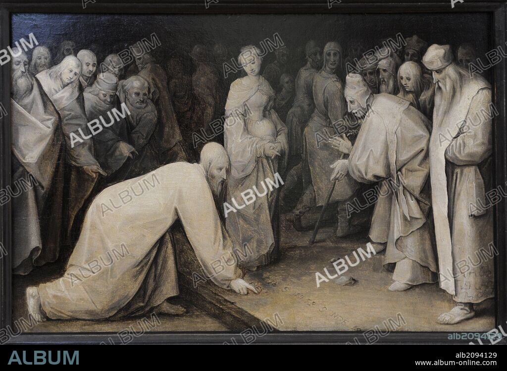 ARTE BARROCO. ALEMANIA. Jan Brueghel el Viejo (Bruselas, 1568-Amberes, 1625). Pintor flamenco "Cristo y la Adúltera",1565. Alte Pinakothek (Pinacoteca Antigua). Munich. Alemania.
