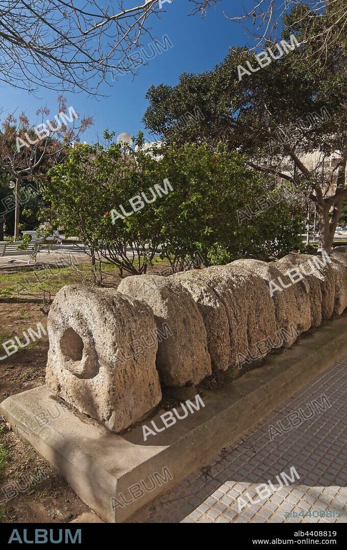 Roman aqueduct in the Plaza Asdrubal, Cadiz, Region of Andalusia, Spain, Europe.