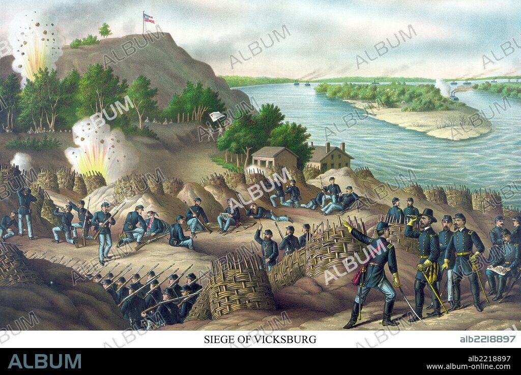 The Siege of Vicksburg was the final major action in the Vicksburg Campaign of the American Civil War. In a series of maneuvers, Union Maj. Gen. Ulysses S. Grant and his Army of the Tennessee crossed the Mississippi River and drove the Confederate army of Lt. Gen. John C. Pemberton into defensive lines surrounding the fortress city of Vicksburg, Mississippi. After two assaults (May 19 and May 22) against the Confederate fortifications were repulsed with heavy casualties, Grant besieged the city from May 25 to July 4, 1863, until it surrendered, yielding command of the Mississippi River to the Union. The Confederate surrender at Vicksburg is sometimes considered, when combined with Robert E. Lee's defeat at Gettysburg the previous day, the turning point of the war.