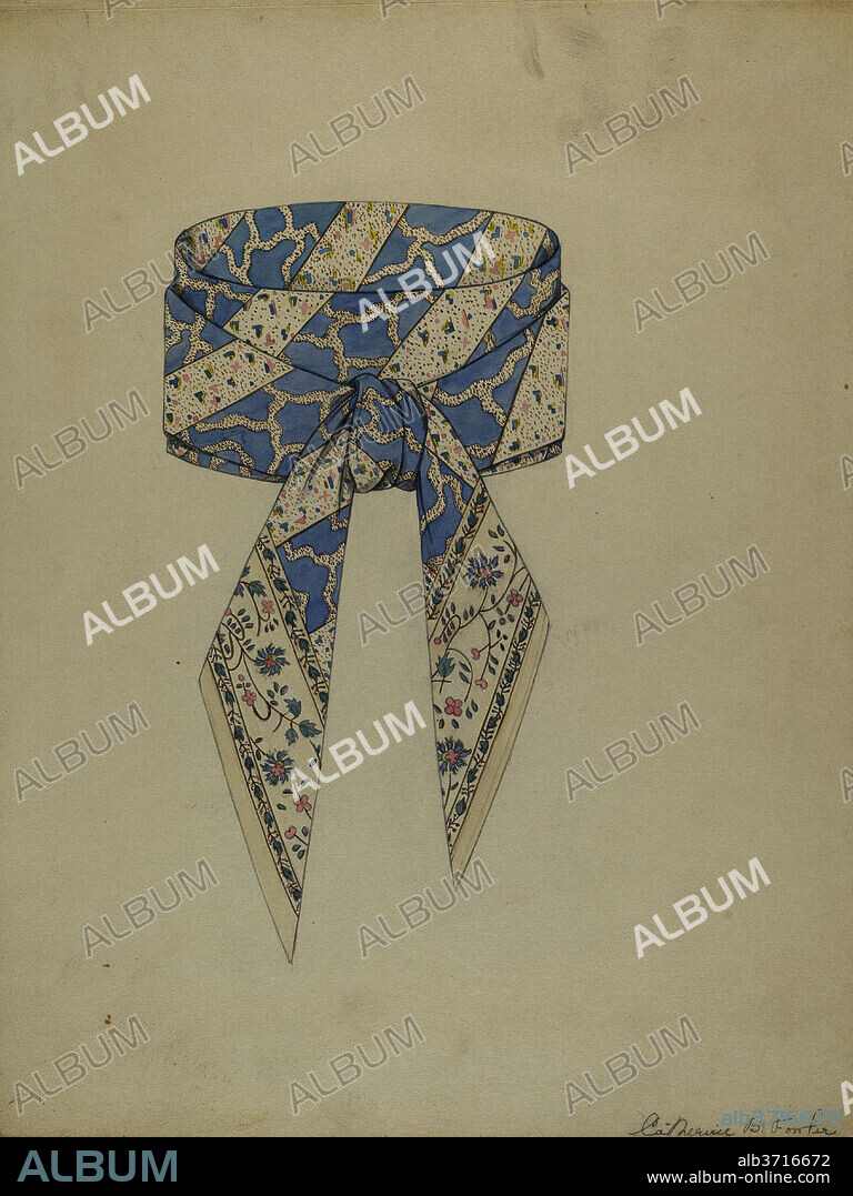 CATHERINE FOWLER. Cravat. Dated: c. 1937. Dimensions: overall: 29.5 x 22.6 cm (11 5/8 x 8 7/8 in.). Medium: watercolor and graphite on paperboard.