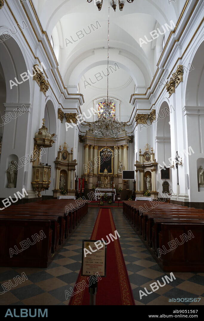 The Church of the Holy Spirit in Warsaw's New Town, Warsaw Poland. originally built in the Gothic style alongside a hospital in the 14th century. It was founded by Janusz the Elder, Duke of Warsaw, and handed over to the city in 1388. In 1699 the foundation stone was laid for the new church, which was built from 1707 to 1717 in the Baroque style by architects Józef Piola and Józef Szymon Bellotti. In 1944, during the infamous Warsaw Uprising, the church was almost completely destroyed by the German Army; In 1947, the Polish Primate Cardinal Hlond, returned the church to the administration of the Pauline Order and the church was rebuilt in 1956 in the same form as it was before World War II.