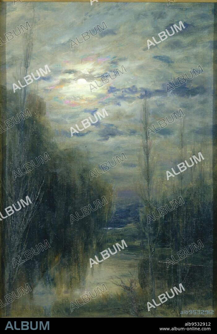 ALFREDO HELSBY. Full Moon, Limache, Chile. Date: n.d. oil on canvas.