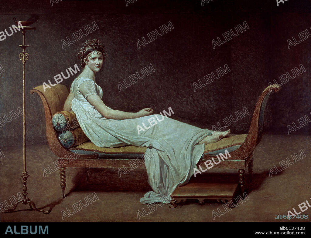 JACQUES-LOUIS DAVID (1748-1825). Mrs Recamier. 1800. Paris, musée Carnavalet.