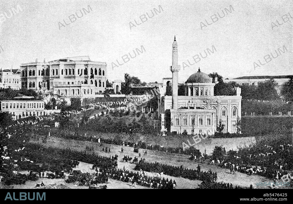 The Yildiz Hamidiye Mosque, also called the Yildiz Mosque (Turkish: Yildiz Hamidiye Camii, Yildiz Camii), is an Ottoman imperial mosque located in Yildiz neighbourhood of Besiktas district in Istanbul, Turkey, on the way to Yildiz Palace. The mosque was commissioned by the Ottoman sultan Abdul Hamid II, and constructed between 1884 and 1886. The mosque was built on a rectangular plan and has one minaret. The architecture of the mosque is a combination of Neo-Gothic style and classical Ottoman motifs. Vlas Mikhailovich Doroshevich, 1905.