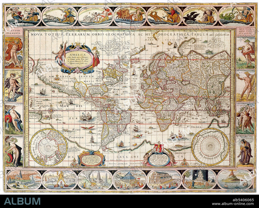 Joan Blaeu (September 23, 1596, December 21, 1673) was a Dutch cartographer born in Alkmaar, the son of cartographer Willem Blaeu. In 1620 he became a doctor of law but he joined the work of his father. In 1635 they published the Atlas Novus (full title: Theatrum orbis terrarum, sive, Atlas novus) in two volumes. The Atlas Maior is the final version of Joan Blaeu's atlas, published in Amsterdam between 1662 and 1672, in Latin, French, Dutch, German and Spanish, containing 594 maps and around 3,000 pages of text. The Blaeu maps emphasized fine art and colours, being the most expensive of the time. The Atlas Maior is widely considered a masterpiece of the Golden Age of Dutch/Netherlandish cartography.