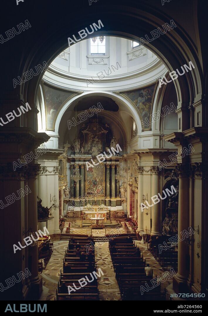 FRANCISCO MORADILLO 1720-84 Y FRANCOIS CARLIER 170. INTERIOR DE LA IGLESIA DE SANTA BARBARA CONSTRUIDA EN 1758 - CONVENTO DE LAS SALESAS REALES.