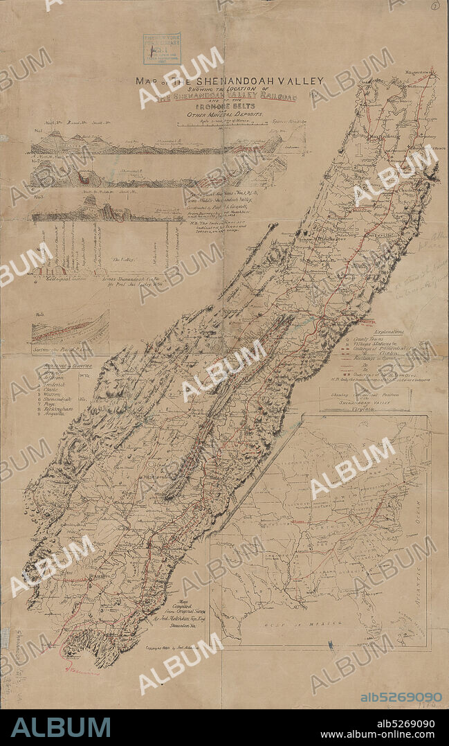 Map of the Shenandoah Valley , cartographic, Maps, 1880, Hotchkiss, Jedediah, 1828-1899, Campbell, J. L. (John Lyle), 1818-1886, Lesley, J. P. (J. Peter), 1819-1903.